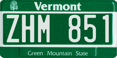 VT license plate ZHM851