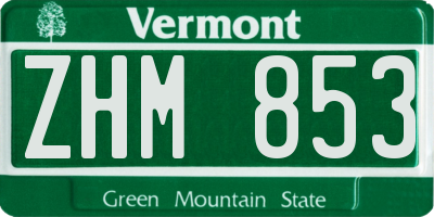 VT license plate ZHM853