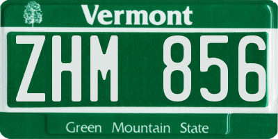 VT license plate ZHM856
