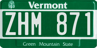 VT license plate ZHM871