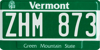 VT license plate ZHM873