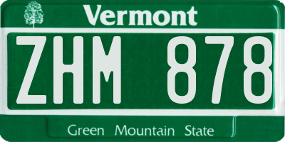 VT license plate ZHM878