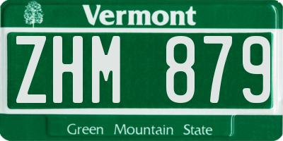 VT license plate ZHM879