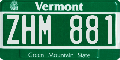 VT license plate ZHM881