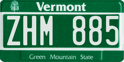VT license plate ZHM885