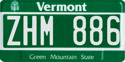 VT license plate ZHM886