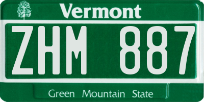VT license plate ZHM887