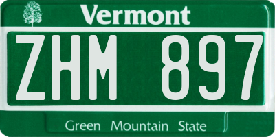 VT license plate ZHM897