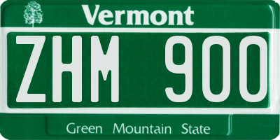 VT license plate ZHM900
