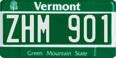 VT license plate ZHM901