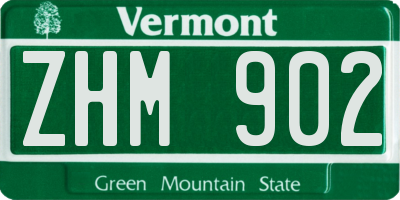 VT license plate ZHM902