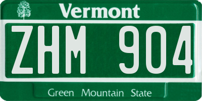 VT license plate ZHM904