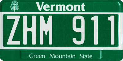 VT license plate ZHM911