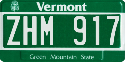 VT license plate ZHM917