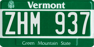 VT license plate ZHM937