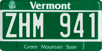 VT license plate ZHM941