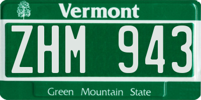 VT license plate ZHM943