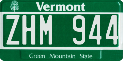 VT license plate ZHM944