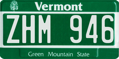 VT license plate ZHM946