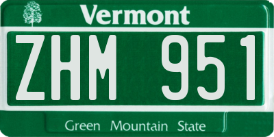 VT license plate ZHM951