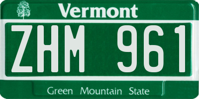 VT license plate ZHM961