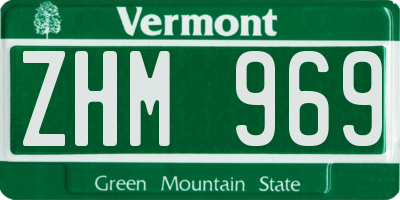 VT license plate ZHM969