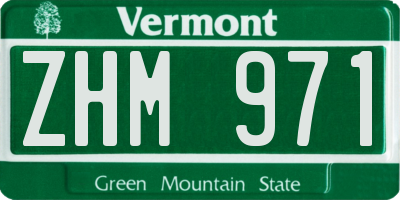 VT license plate ZHM971