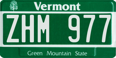 VT license plate ZHM977