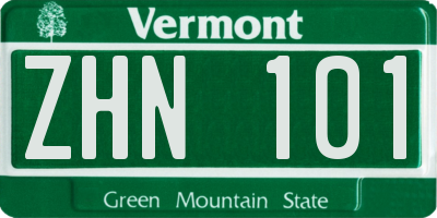 VT license plate ZHN101