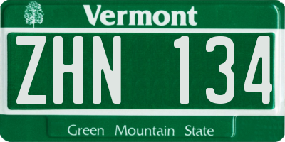 VT license plate ZHN134