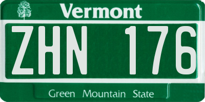 VT license plate ZHN176