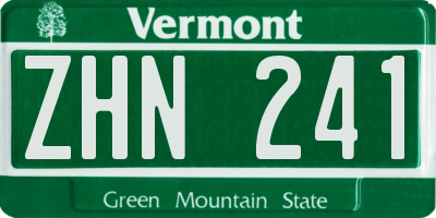 VT license plate ZHN241