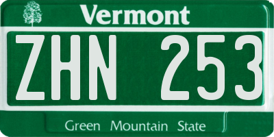 VT license plate ZHN253