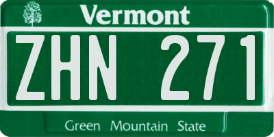 VT license plate ZHN271
