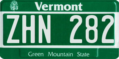 VT license plate ZHN282