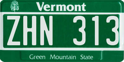 VT license plate ZHN313
