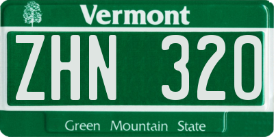 VT license plate ZHN320