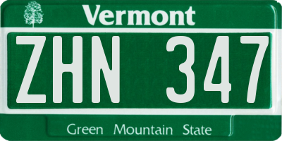 VT license plate ZHN347