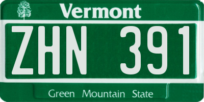 VT license plate ZHN391