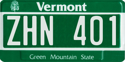 VT license plate ZHN401