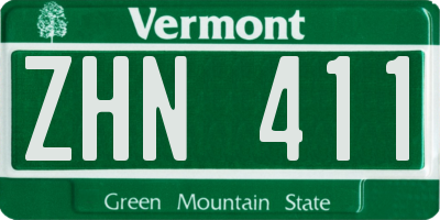 VT license plate ZHN411