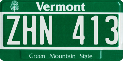 VT license plate ZHN413