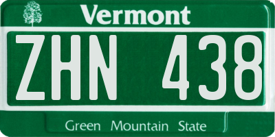 VT license plate ZHN438