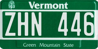 VT license plate ZHN446