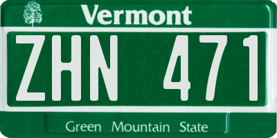 VT license plate ZHN471