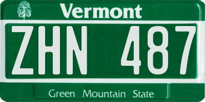 VT license plate ZHN487