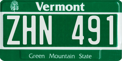 VT license plate ZHN491