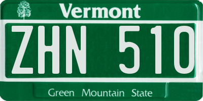 VT license plate ZHN510