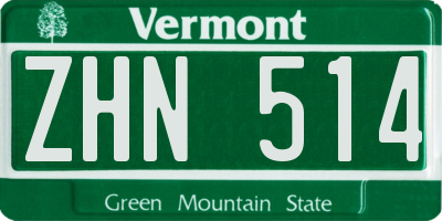 VT license plate ZHN514
