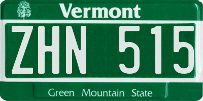VT license plate ZHN515